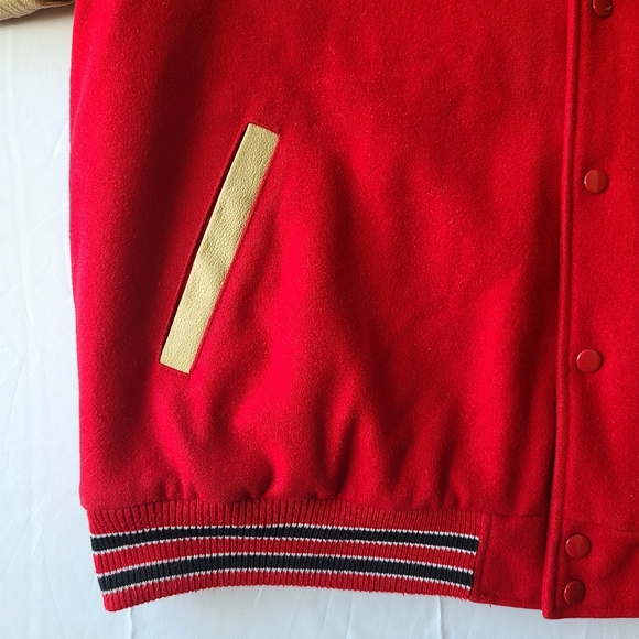 Vtg Wisconsin Badgers Leather Wool Letterman Varsity Bomber Jacket Bucky Coat XL - Picture 9 of 16